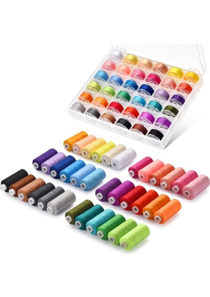 72PCS Dikiş Iplik Kiti 36 Renk Dikiş Makinesi Iplikleri Bobins Dikiş Iplikleri Kiti Makaralar Başına 400 Yard (Yurt Dışından)