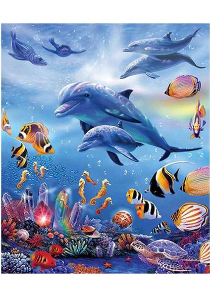 2 Set 5d Dıy Elmas Resim Tam Yuvarlak Elmas Nakış Çapraz Dikiş Elmas Resim Yunuslar Hayvan ve Kahve Gül (Yurt Dışından) fiyatları