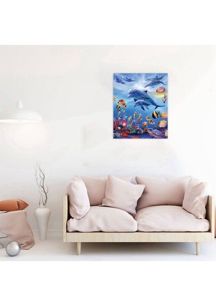 2 Set 5d Dıy Elmas Resim Tam Yuvarlak Elmas Nakış Çapraz Dikiş Elmas Resim Yunuslar Hayvan ve Kahve Gül (Yurt Dışından) modelleri