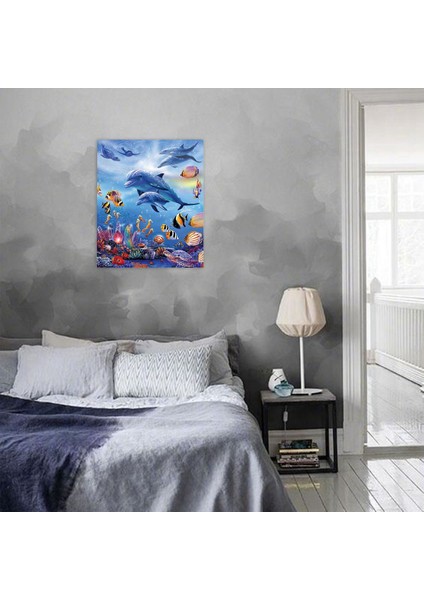 2 Set 5d Dıy Elmas Resim Tam Yuvarlak Elmas Nakış Çapraz Dikiş Elmas Resim Yunuslar Hayvan ve Kahve Gül (Yurt Dışından) fırsatları