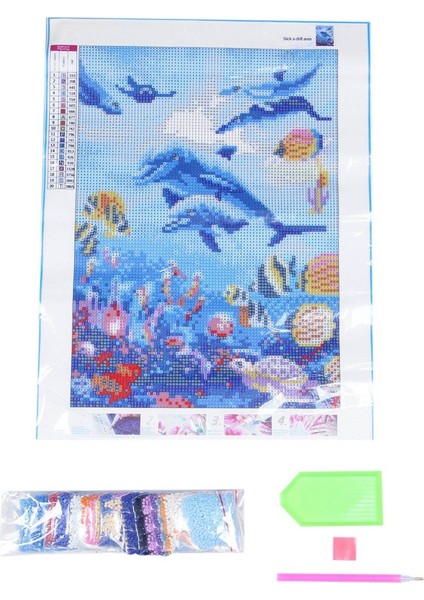 2 Set 5d Dıy Elmas Resim Tam Yuvarlak Elmas Nakış Çapraz Dikiş Elmas Resim Yunuslar Hayvan ve Kahve Gül (Yurt Dışından) indirimleri