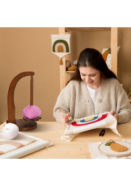 Örme ve Tığ Işi Için Hanawood Iplik Tutucu Örgü Aşıkları Için Tığ Si Tığ Işi Için Ahşap Iplik Döner (Yurt Dışından) modelleri