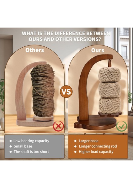 Örme ve Tığ Işi Için Hanawood Iplik Tutucu Örgü Aşıkları Için Tığ Si Tığ Işi Için Ahşap Iplik Döner (Yurt Dışından) indirimleri