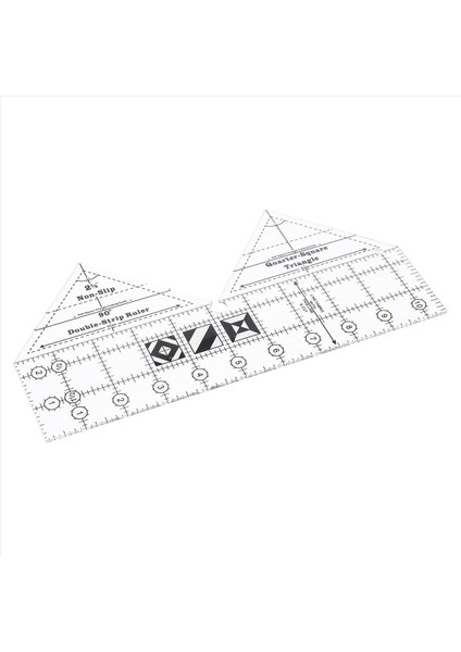 90 Derece Çift Şerit Yorgan Cetveli 10 Inç Akrilik Kapitone Üçgen Yöneticileri Kaymaz Kapitone Cetvelleri ve Şablonlar (Yurt Dışından) fiyatları