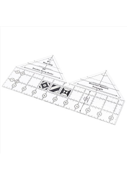 90 Derece Çift Şerit Yorgan Cetveli 10 Inç Akrilik Kapitone Üçgen Yöneticileri Kaymaz Kapitone Cetvelleri ve Şablonlar (Yurt Dışından) modelleri