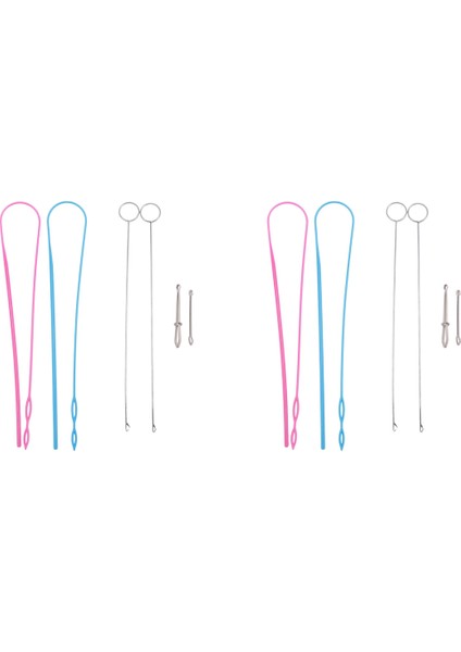 12 Adet Dikiş Döngü Kiti Döngü Turner Kancası Esnek Çekme Iplik Thread Metal Cımbızlar Uzun Döngü Turner Aracı Mandal ile (Yurt Dışından)