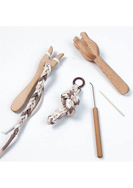 Taşınabilir Örgü Çatal ve Iğne Kiti Lucet Fork Tığ Işi 8pcs Ahşap Düğme Çatal Büyük Göz Iğne Seti (Yurt Dışından) indirimleri