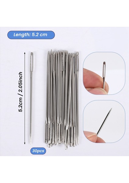 30PCS 5 2 cm Büyük Göz Dikiş Iğneleri El Dikiş Iğneleri Açık Şişeli Deri Projeler Için (Yurt Dışından) fırsatları