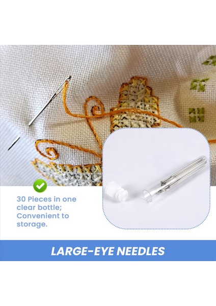 30PCS 5 2 cm Büyük Göz Dikiş Iğneleri El Dikiş Iğneleri Açık Şişeli Deri Projeler Için (Yurt Dışından) indirimleri