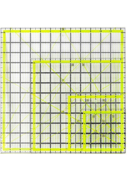 4 Adet Kapitone Cetvel Kare Kapitone Hükümdarlar Kumaş Kesme Cetvel Akrilik Yorgan Yöneticileri Kaymaz Halkalarla Işaretlemek (Yurt Dışından)