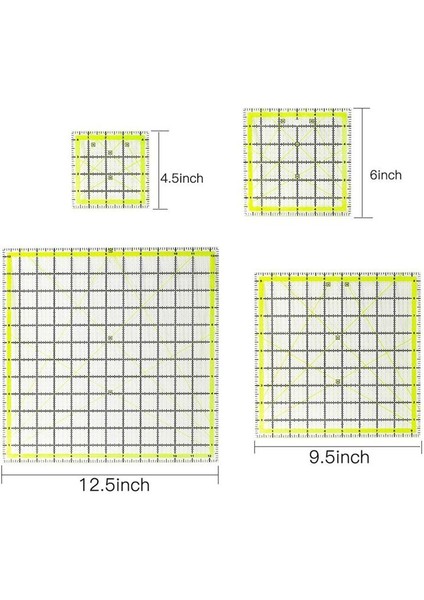 4 Adet Kapitone Cetvel Kare Kapitone Hükümdarlar Kumaş Kesme Cetvel Akrilik Yorgan Yöneticileri Kaymaz Halkalarla Işaretlemek (Yurt Dışından) fiyatları
