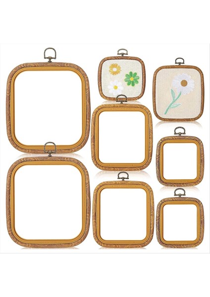 6 Pcs Kare Nakış Çember Seti 3 Boyutlar Taklit Edilmiş Ahşap Dekoratif Çapraz Dikiş Çemberleri Ekran Nakış Çerçevesi (Yurt Dışından) fiyatları