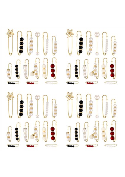 60PCS Sweater Klipsleri Ağır Hizmet Emniyet Pimleri Beyaz Inci Broş Pim Elbise Klips Şapka Şal Pim Rinestone Emaye Pimleri (Yurt Dışından)