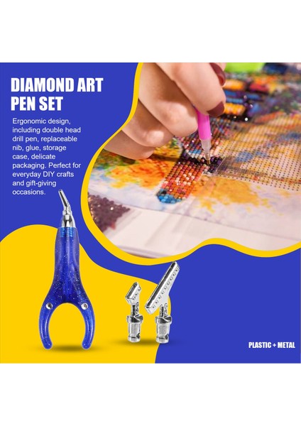 Ergonomik Elmas Sanat Boya Kalemi 3 Metal Uçlu Elmas Sanat Aksesuarları Yetişkinler Için 5d Elmas Matkap Kalem Kiti Mavi (Yurt Dışından) fırsatları