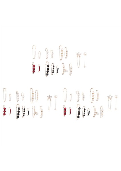 45PCS Kazak Klipsleri Ağır Hizmet Emniyet Pimleri Beyaz Inci Broş Pim Elbise Klip Şapka Şal Pim Rinestone Emaye Pimleri (Yurt Dışından)