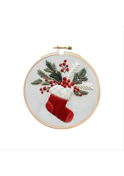 Taşınmamış Noel Serisi Çapraz Dikiş Çantası Yeni Başlayanlar Için Nakış Çantası Dıy Dekorasyon Ev Odası Çorap (Yurt Dışından)