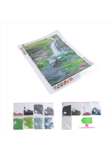 5d Elmas Boyama Şelale Manzarası Balık Çapraz Dikiş Diy Elmas Nakış Peyzajı Tam Rhinestones Ev Dekor (Yurt Dışından) modelleri