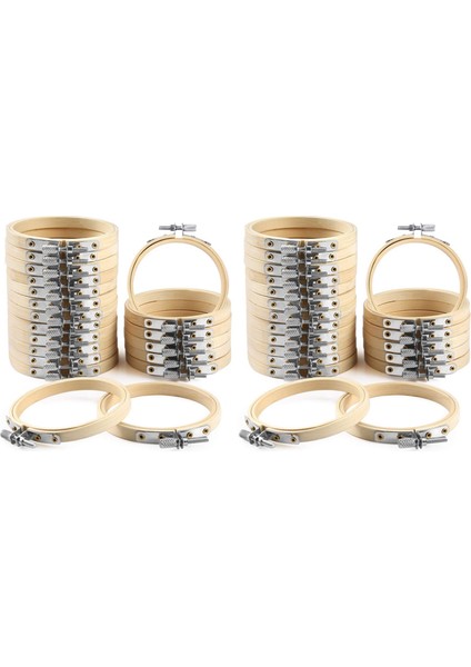 40 Parça 3 Inç Bambu Nakış Çemberleri Yuvarlak Ahşap Daire Çapraz Dikiş Çember Yuvarlak Halka Sanat Zanaat Kullanışlı Dikiş (Yurt Dışından)