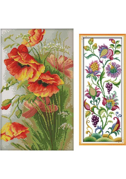 2 Set Dıy El Yapımı Iğne Işi Sayılmış Çapraz Dikiş Seti Nakış KITI-H325 ve H458 (Yurt Dışından)