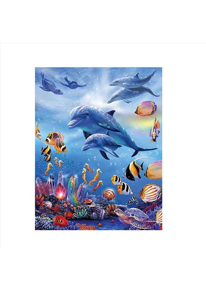 5d Dıy Elmas Boyama Yunuslar Hayvan Tam Yuvarlak Elmas Nakış Çapraz Dikiş Elmas Kristal Duvar Boyama (Yurt Dışından) fırsatları