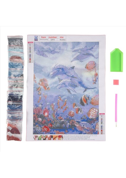 5d Dıy Elmas Boyama Yunuslar Hayvan Tam Yuvarlak Elmas Nakış Çapraz Dikiş Elmas Kristal Duvar Boyama (Yurt Dışından) indirimleri
