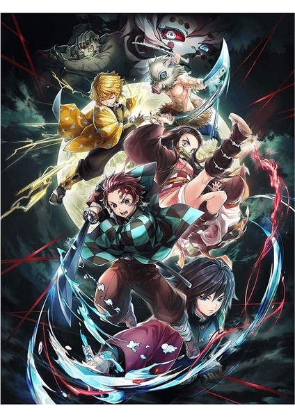 Dıy Demon Slayer Elmas Boyama Elmas Nakış Yuvarlak Reçine Elmas Çapraz Dikiş Ev Duvar Dekor 30X40CM (Yurt Dışından)