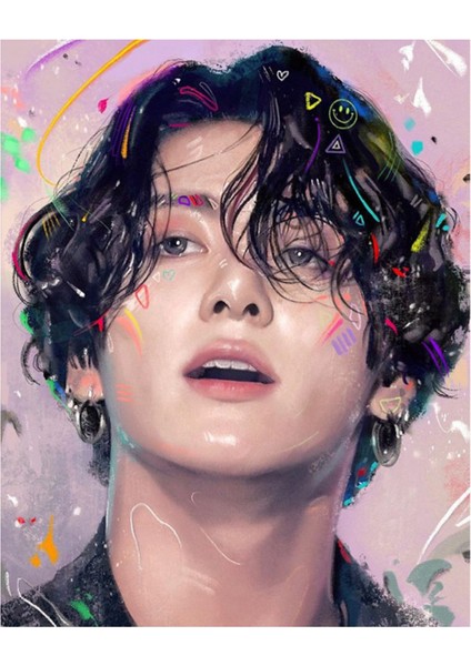 2set Diy Elmas Boyama Bangtan Erkek Sanat Portre Rhinestone Tam Yuvarlak Duvar Resim 30X40 cm V &amp Jung Kook (Yurt Dışından) modelleri