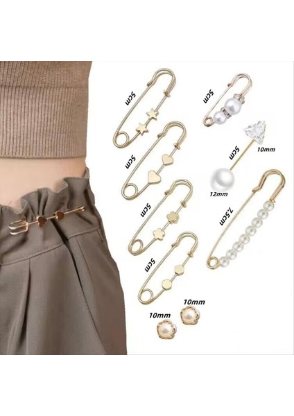 70PCS Pearl Broş Pant Bel Striper Güvenlik Pimi Çift Inci Broşlar Kadınlar Moda Örtü Düğmeleri (Yurt Dışından) modelleri