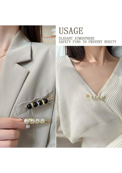70PCS Pearl Broş Pant Bel Striper Güvenlik Pimi Çift Inci Broşlar Kadınlar Moda Örtü Düğmeleri (Yurt Dışından) fırsatları