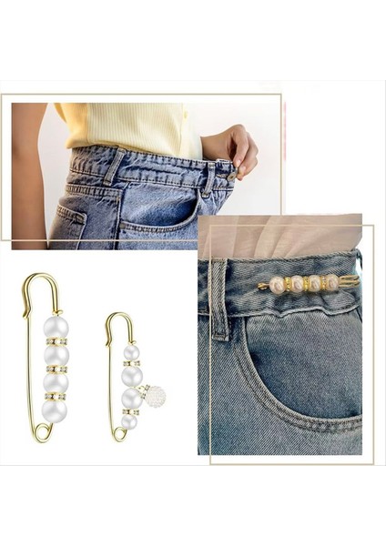 70PCS Pearl Broş Pant Bel Striper Güvenlik Pimi Çift Inci Broşlar Kadınlar Moda Örtü Düğmeleri (Yurt Dışından) indirimleri