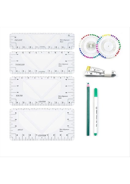 T-Shirt Cetvel Rehberi Pvc Gömlek Hizalama Araçları Yetişkin Gençlik Bebek Yürümeye Başlayan Dikiş Aksesuarları Için Cetvel B (Yurt Dışından)