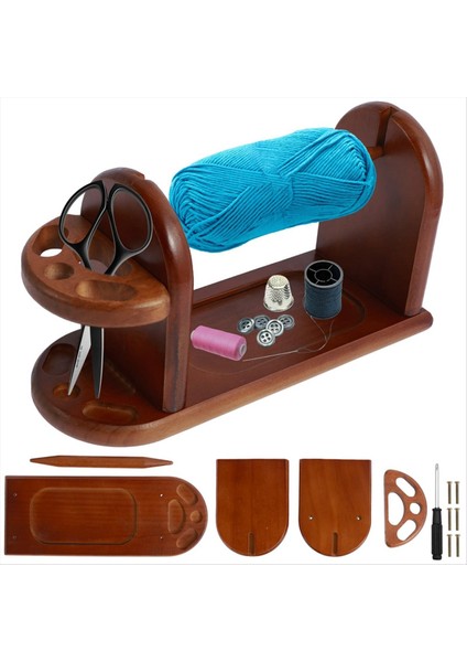 Tığ Örme Için Ahşap Iplik Tutucu Yuvalarla Iplik Rafı Standı Yatay Iplik Spinner Kararlı Iplik Top Dağıtıcısı (Yurt Dışından)