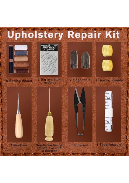 Döşeme Onarımı Dikiş Kiti Dikiş Awl ile Deri Dikiş Kiti Dikiş Iğneleri ile Ağır Hizmet Dikiş Kiti (Yurt Dışından) indirimleri