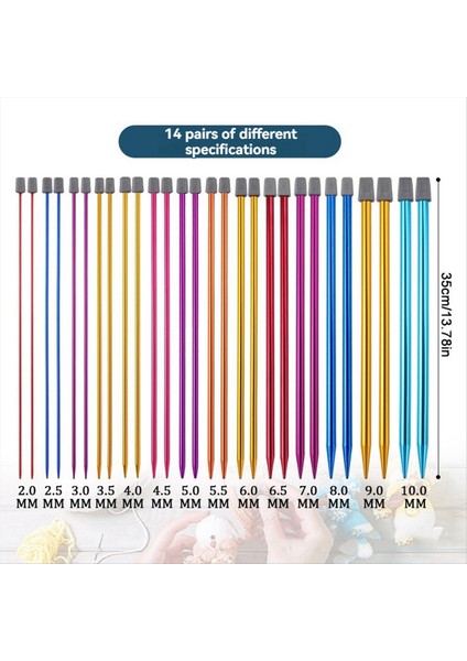 14 Adet Paslanmaz Çelik Örgü Iğneleri Yeni Başlayanlar Için El Yapımı (2-10MM) 35CM Için Sivri Iğneler Örgü Tığ Işi Malzemeleri Ayarlayın (Yurt Dışından) modelleri