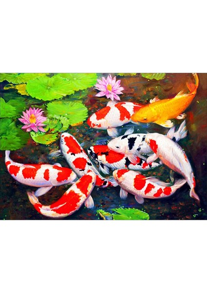 5d Elmas Boyama Sazan Koi Balık Çiçeği ve Diy Elmas Resim Numara Kitleri Boyama Koi Balık Göleti Lotus Boyası (Yurt Dışından) fiyatları