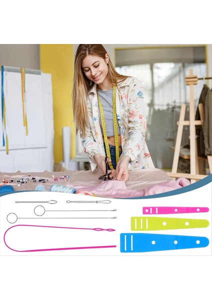 8 Pcs Esnek Drawstring Threader Aracı Seti Dikiş Döngü Turner Ceketler Paltolar Pantolon Hoodies ve Sweaters (Yurt Dışından) fiyatları