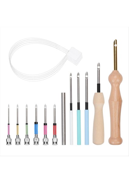 16PCS Yumruk Iğne Kitleri Yumruk Iğne Aleti Yumruk Iğne Nakış Kiti Yetişkinler Için Yeni Başlayan Diş Ipi Çapraz Sap Diy Zanaat (Yurt Dışından)
