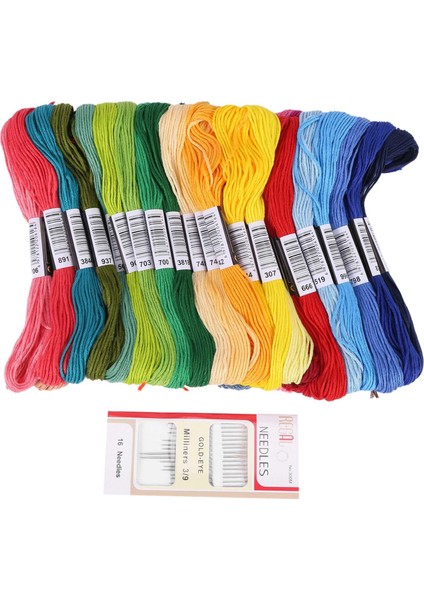 50 Skeins Nakış Floss Çapraz Dikiş Iplik Bilezik Iplik Iğneler For Dostluk Bilezik (Yurt Dışından)