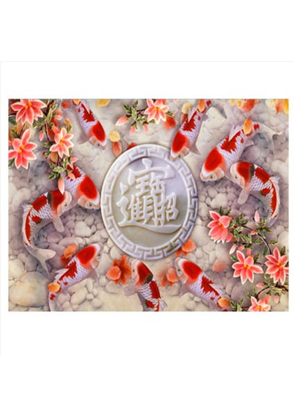 3x 5d Elmas Boyama Sazan Koi Balık Çiçeği Çiçek Elmas Nakış Tam Matkap Yuvarlak Çapraz Dikiş Kiti Elmas Dekor (Yurt Dışından) fiyatları