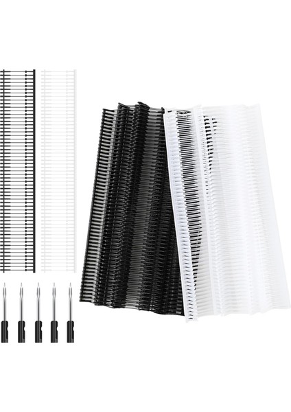 Mini Stitchgun Taşıyıcılar 2400PCS Fixer 5 Pc ile Ekstra Ince Iğne (Siyah/beyaz 0 4 Inç) (Yurt Dışından)