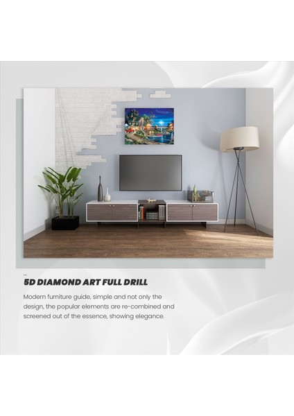 Dıy 5d Boyama Peyzaj Lodge Tam Matkap Yuvarlak Ev Dekorasyon Nakış Resmi El Sanatları Sanat Kiti (Yurt Dışından) fiyatları