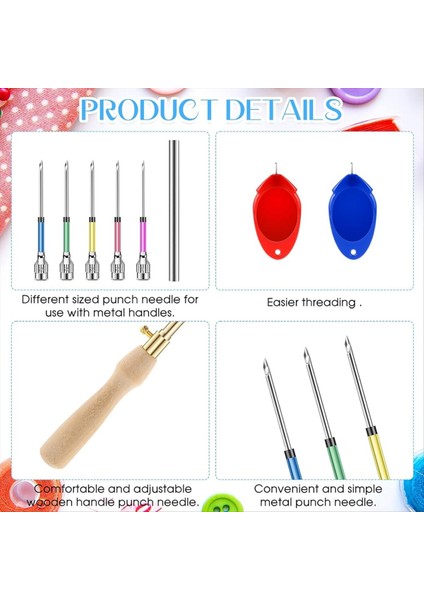 10 Adet Yumruk Iğne Kiti Ayarlanabilir Yumruk Iğne Aleti 7 Boyutlu Yumruk Iğne Yetişkinler Için Ahşap Tutamaklarla Yeni Başlayanlar (Yurt Dışından) fırsatları