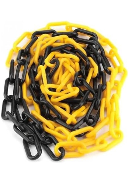 8mm Plastik Trafik Zinciri, Sarı Siyah (25 Metre) fiyatları