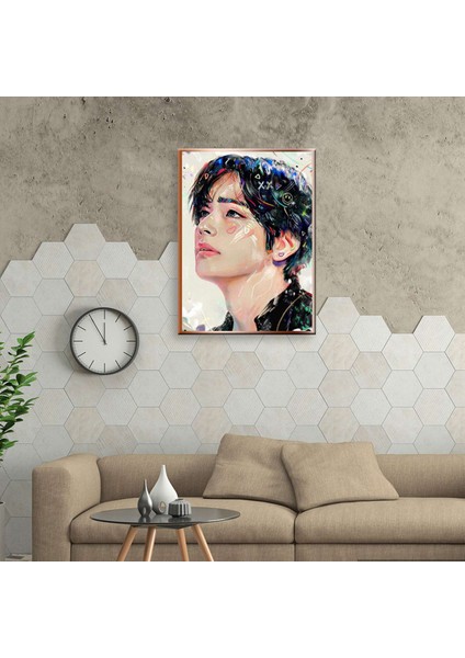 2set Diy Elmas Boyama Bangtan Erkekler Sanat Portre Rhinestone Tam Yuvarlak Duvar Resim 30X40 cm V &amp Jimin (Yurt Dışından) modelleri