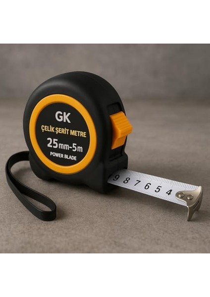 5m Otomatik Frenli Şerit Metre – 25MM Genişlik, Manyetik Uç, Dayanıklı Gövde fiyatları