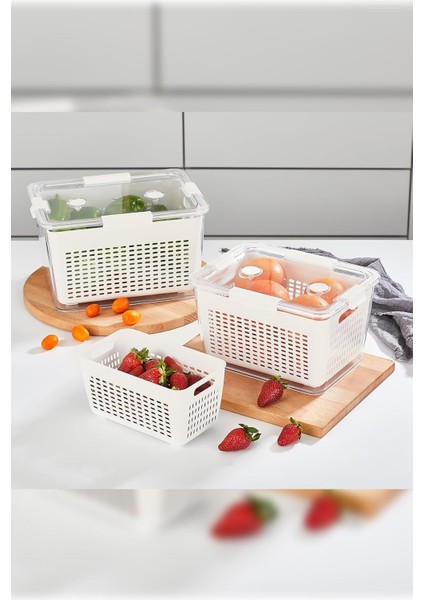 - Lavin 2-4-7 Litre Ekru Saklama Kabı