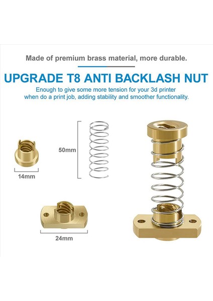 2x Anti Backlash Somunu ve Z Ekseni Kenefer Vidalı Üst Montaj Ender 3/3 Pro/3 V2/cr-10 ile Uyumlu (Yurt Dışından) fırsatları