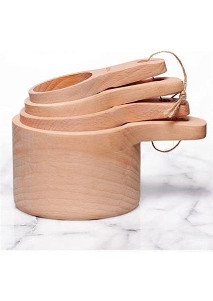 4pcs/set Ahşap Ölçüm Fincanları Pişirme Için Ahşap Cila Kaplamasıyla El Işi (Yurt Dışından) fiyatları