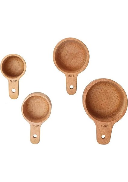4pcs/set Ahşap Ölçüm Fincanları Pişirme Için Ahşap Cila Kaplamasıyla El Işi (Yurt Dışından) modelleri
