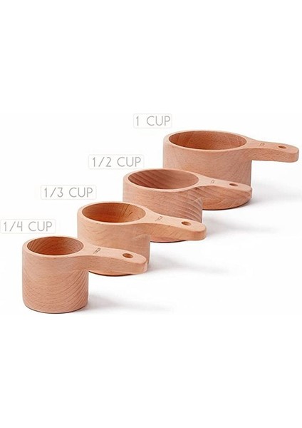 4pcs/set Ahşap Ölçüm Fincanları Pişirme Için Ahşap Cila Kaplamasıyla El Işi (Yurt Dışından) fırsatları